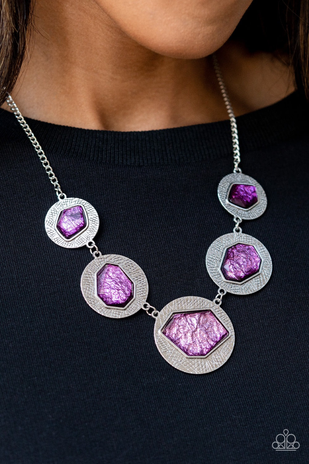 Paparazzi Raw Charisma - Purple Necklace - Pusher P