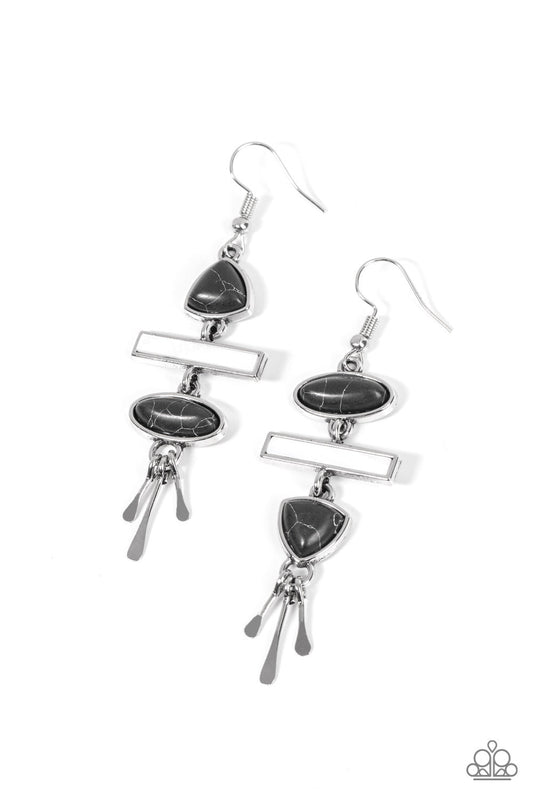 Artisan Eden - Black Necklace and Adventurously Artisan - Black Earrings - 2 Piece Set