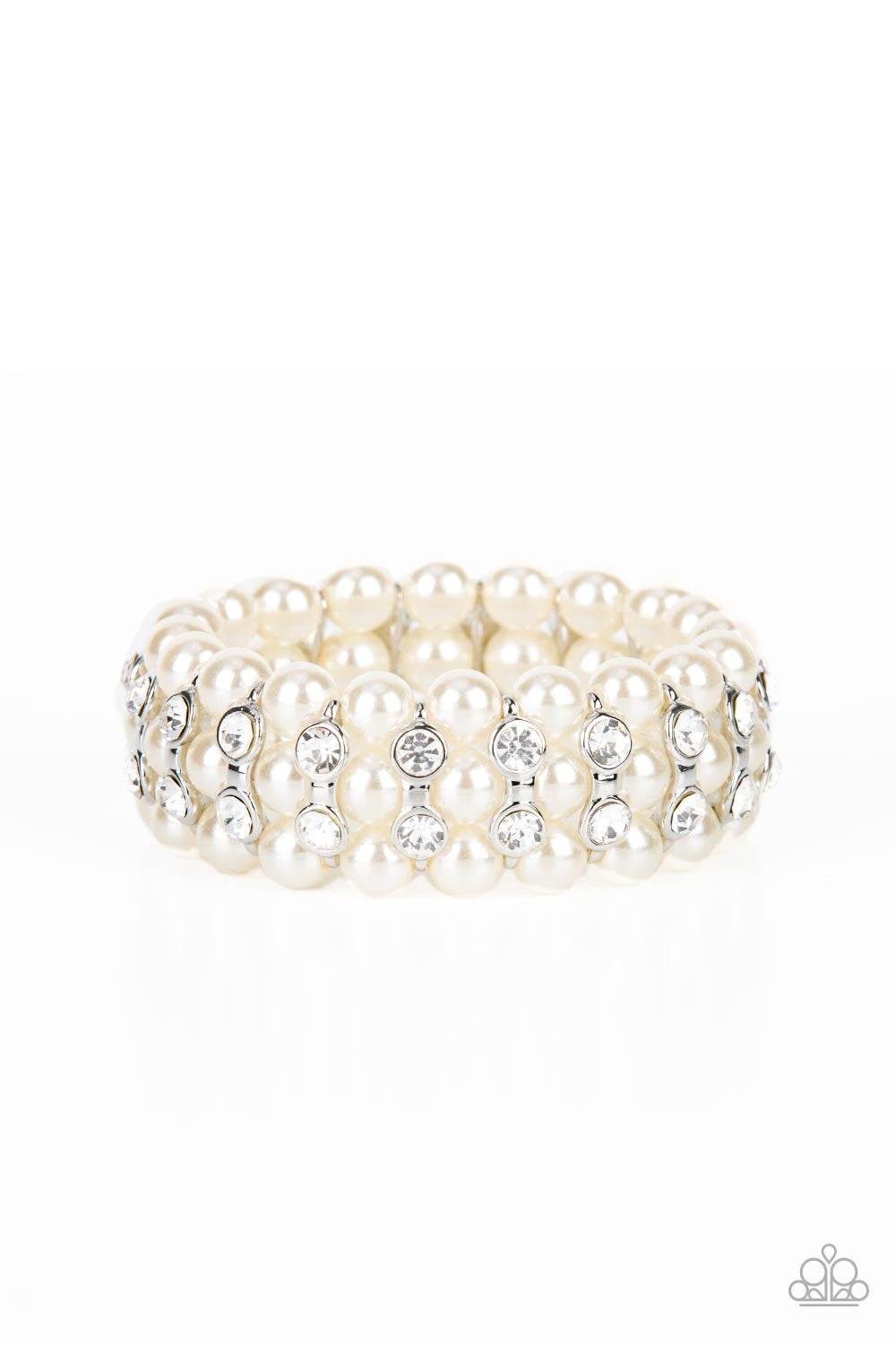 Paparazzi Eiffel Tower Elegance - White Bracelet - Pusher P