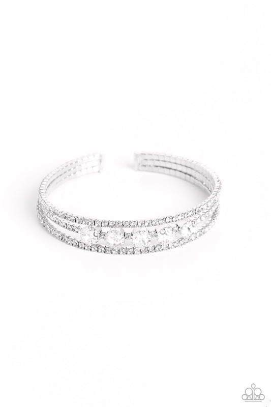 Paparazzi Lucid Layers - White Bracelet