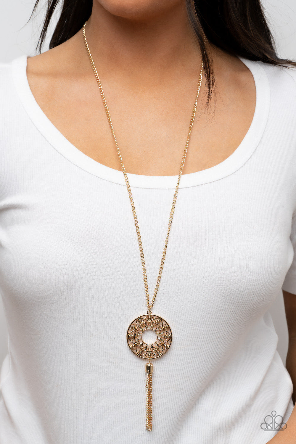 Tai Chi Tassel - Gold Necklace