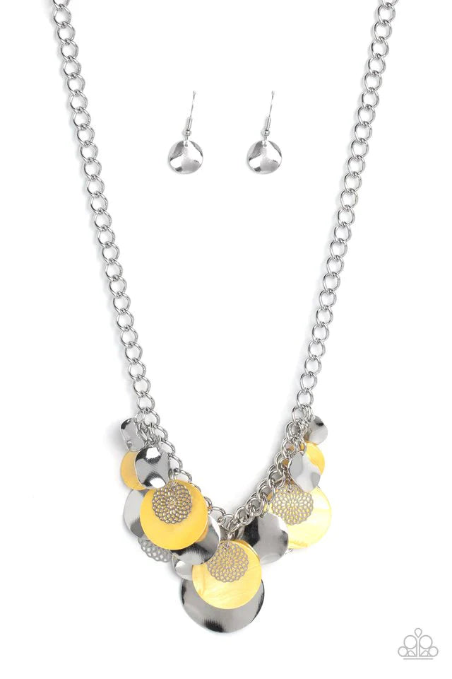 Paparazzi Oceanic Opera - Yellow Necklace Paparazzi Jewelry Images