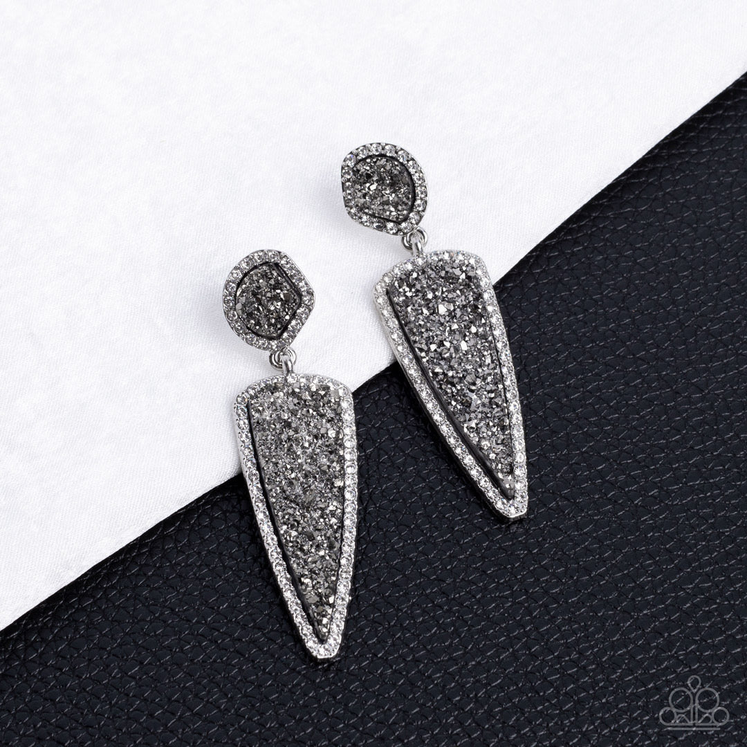 Druzy Desire - Silver Earrings