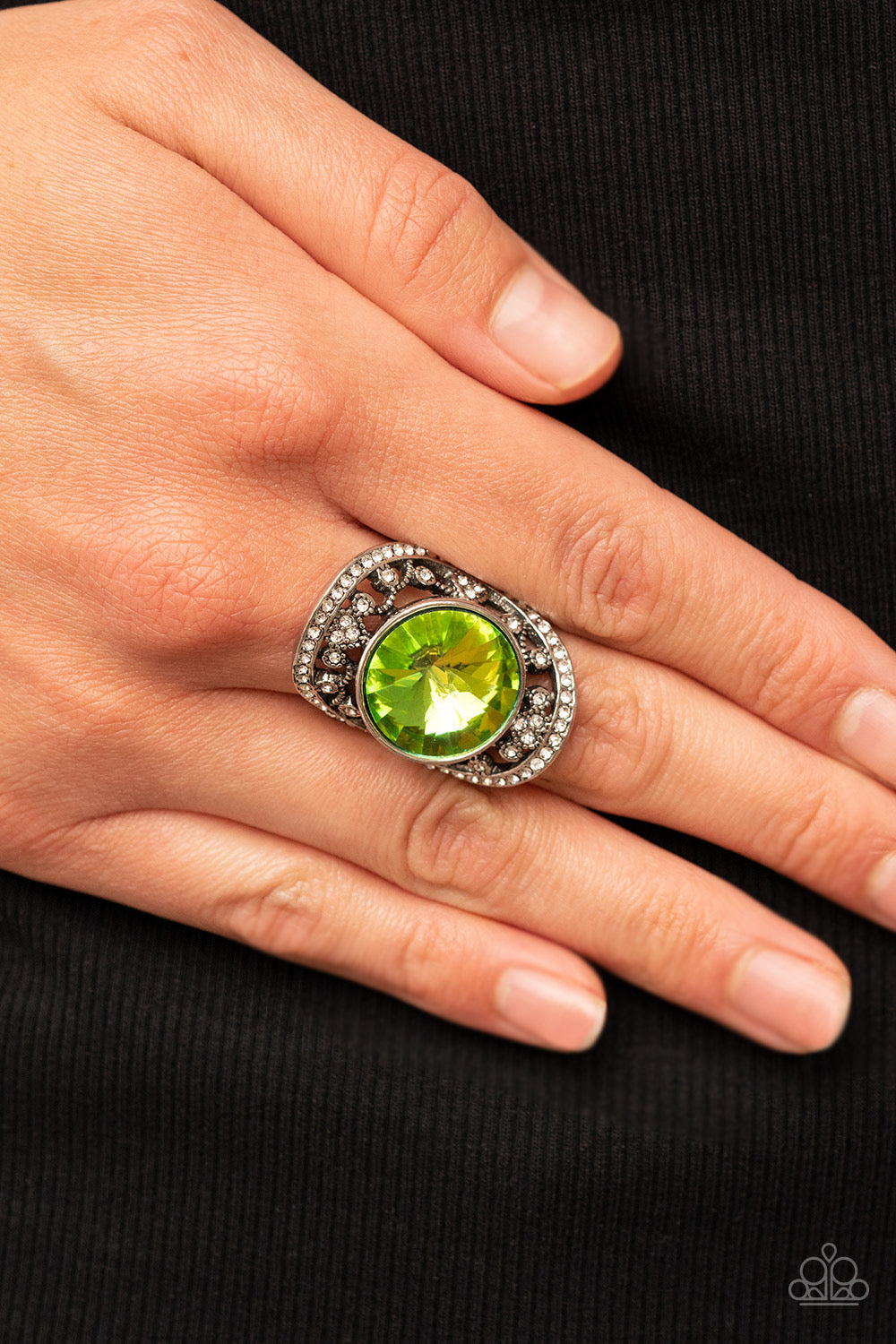 Paparazzi Galactic Garden - Green Ring-paparazzi jewelry images
