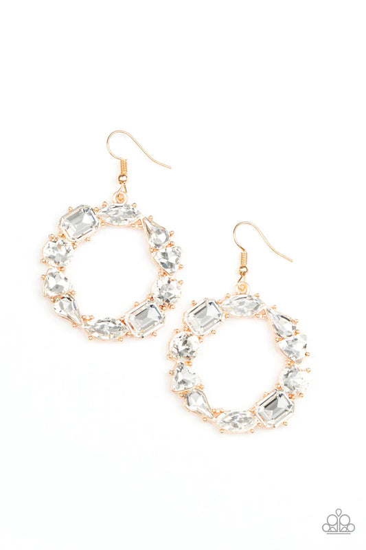 Glowing In Circles - Gold Earrings