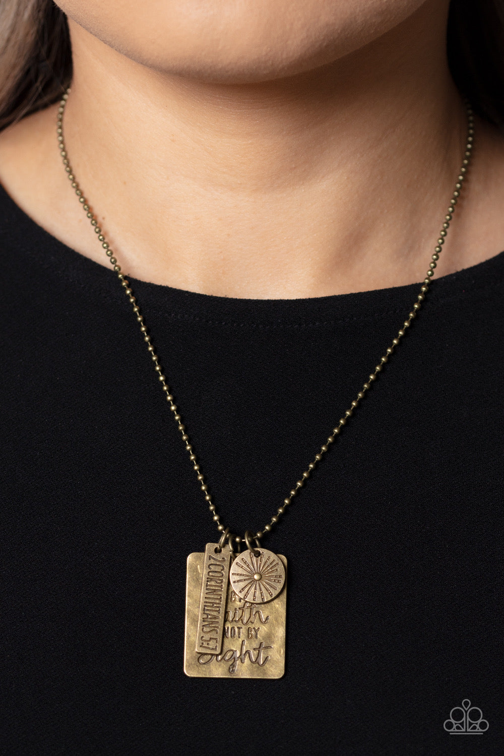 Paparazzi Sunshine Sight - Brass Necklace -Paparazzi Jewelry Images