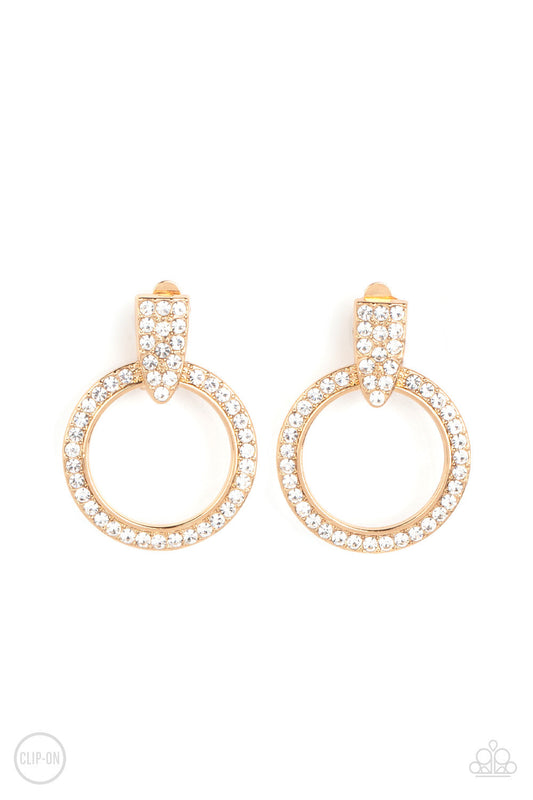 Sparkle at Your Service - Gold Earrings