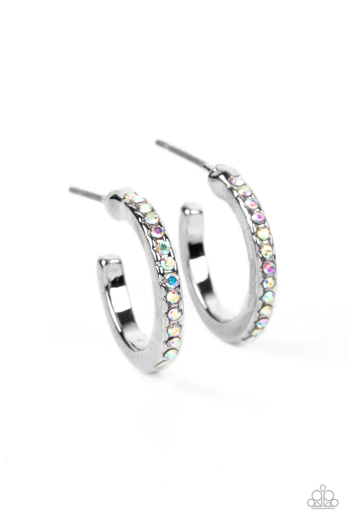 Audaciously Angelic - Multi Iridescent Hoop Earring