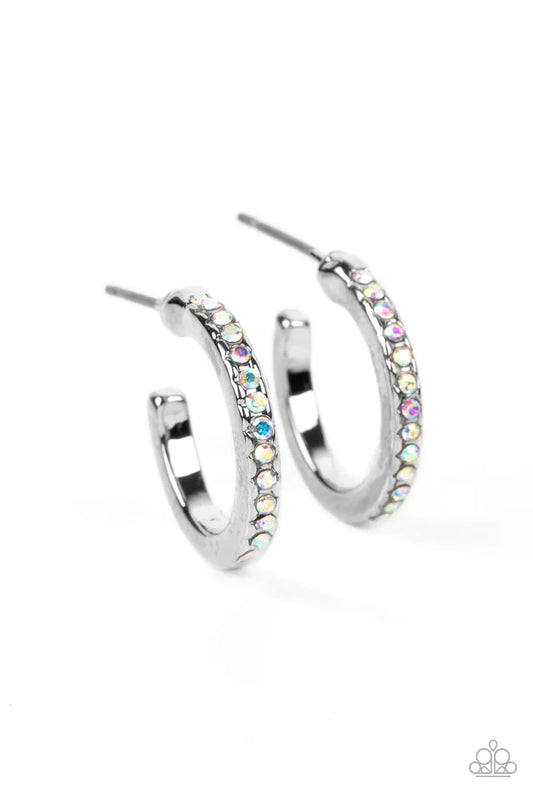 Audaciously Angelic - Multi Iridescent Hoop Earring