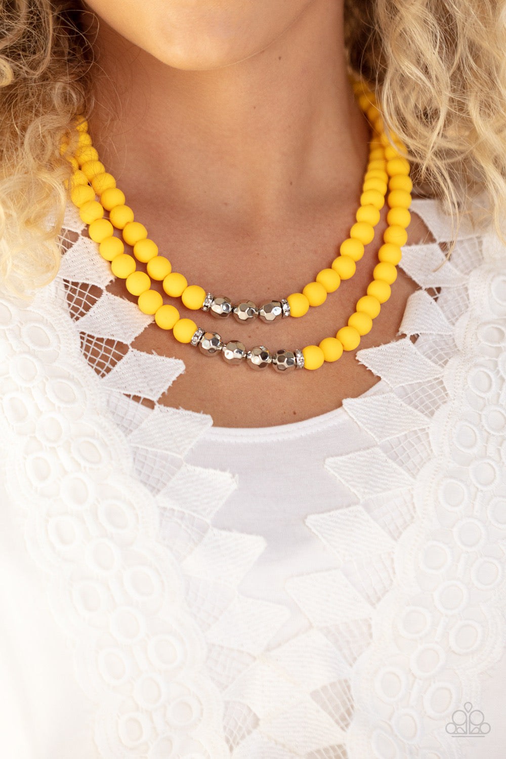 2 Piece Set: Summer Splash - Yellow Necklace & Dip and Dive - Yellow Bracelet