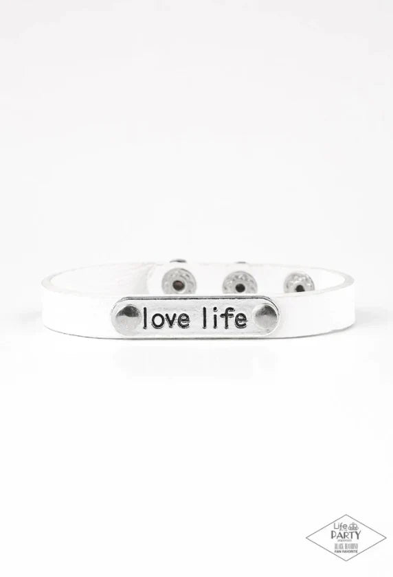 Paparazzi Love Life - White Bracelet Paparazzi Jewelry Images