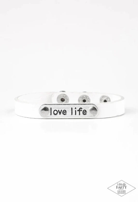 Paparazzi Love Life - White Bracelet Paparazzi Jewelry Images