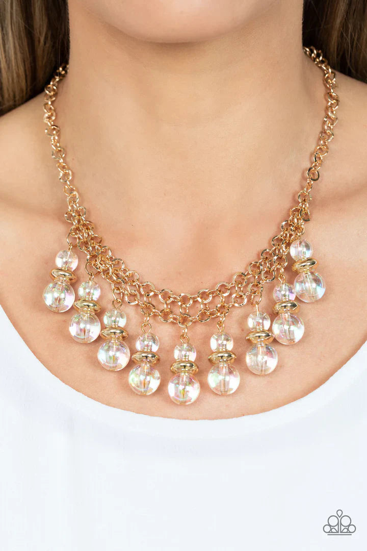 Paparazzi Deep Space Diva - Gold Necklace Paparazzi Jewelry Images