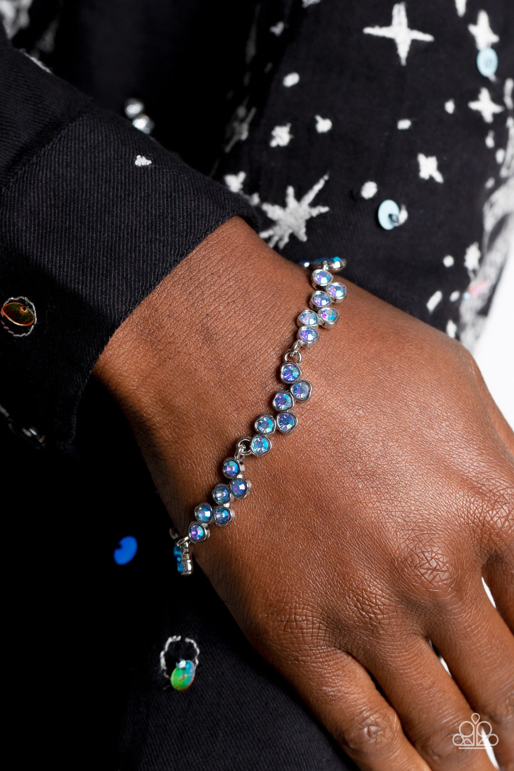 2 Piece Set-GLOWING Admiration - Blue Necklace and Flatter Yourself - Blue Bracelet
