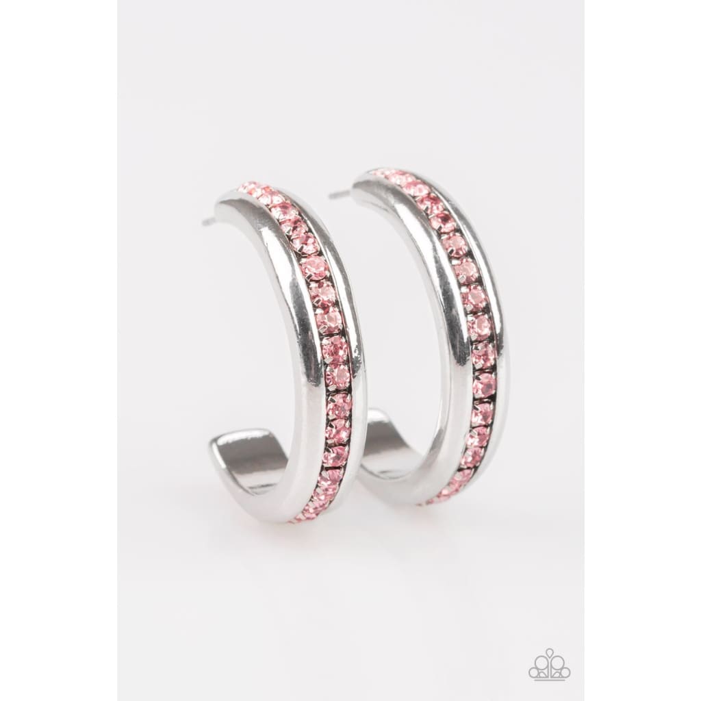 Paparazzi 5th Avenue Fashionista - Pink Rhinestone Earrings