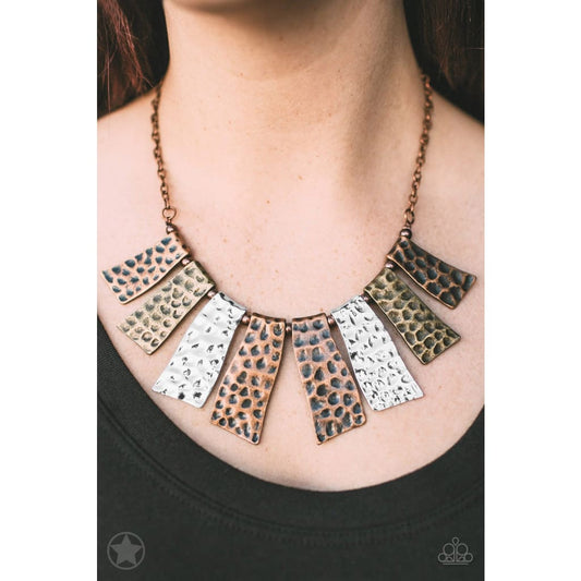Paparazzi A Fan of the Tribe - Multi Blockbuster Necklace