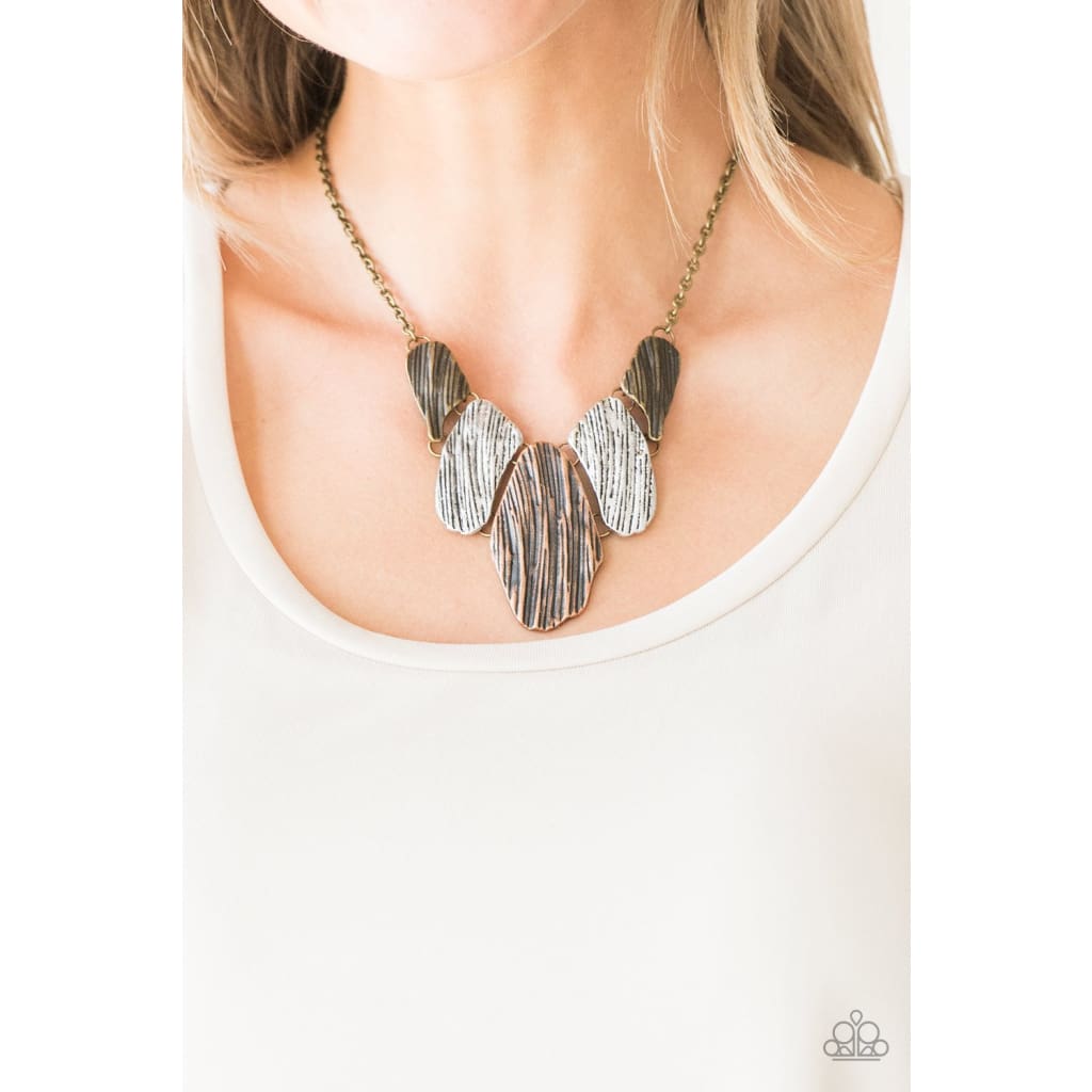 Paparazzi A New DISCovery - Multi Textured Necklace - A Finishing Touch