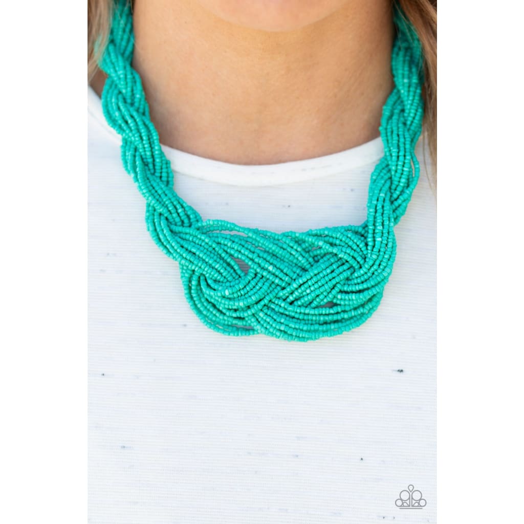 Seed Bead necklace - Paparazzi A Standing Ovation - Blue Necklace - Pusher P paparazzi jewelry image