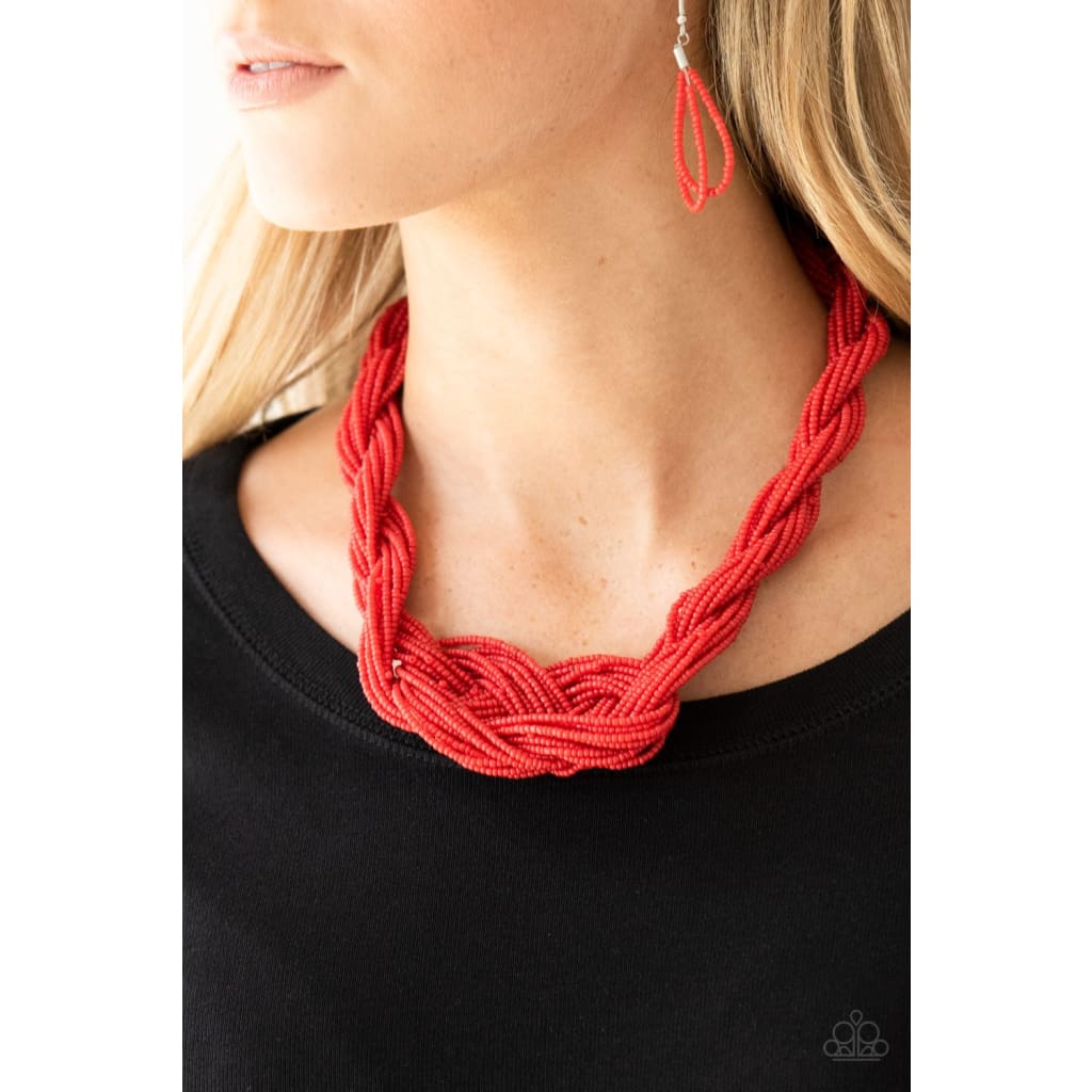 Paparazzi A Standing Ovation Red Necklace
