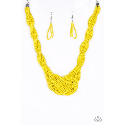 Paparazzi A Standing Ovation - Yellow Seed Bead Necklace