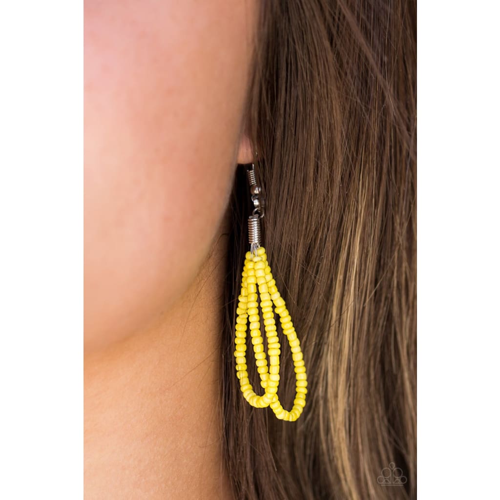 Paparazzi A Standing Ovation - Yellow Seed Bead Necklace - Pusher P