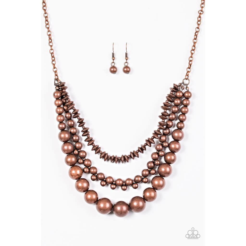 Paparazzi Beaded Beauty - Copper Necklace