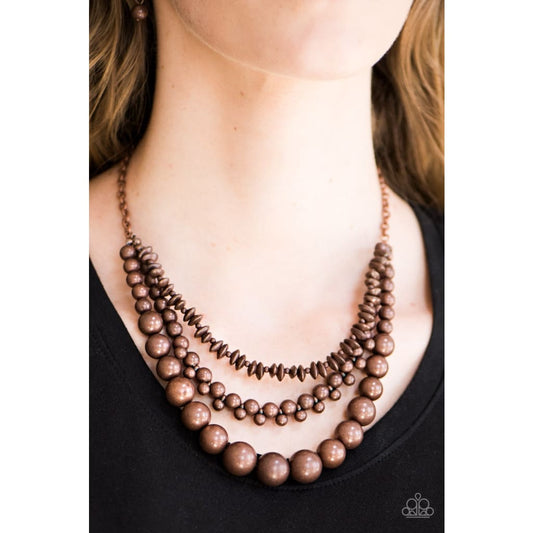 Paparazzi Beaded Beauty - Copper Necklace