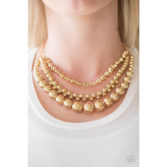 Paparazzi Beaded Beauty - Gold Necklace