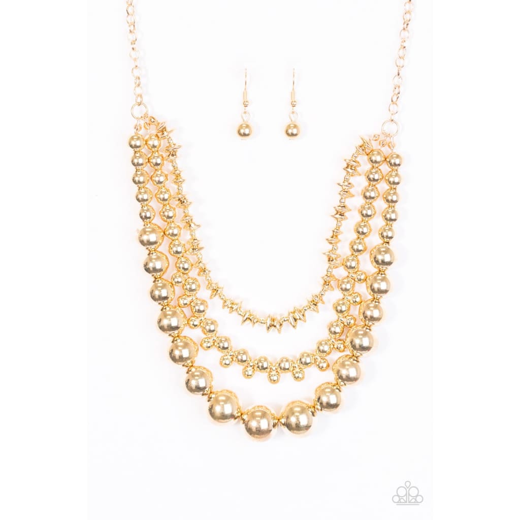 Paparazzi Beaded Beauty - Gold Necklace