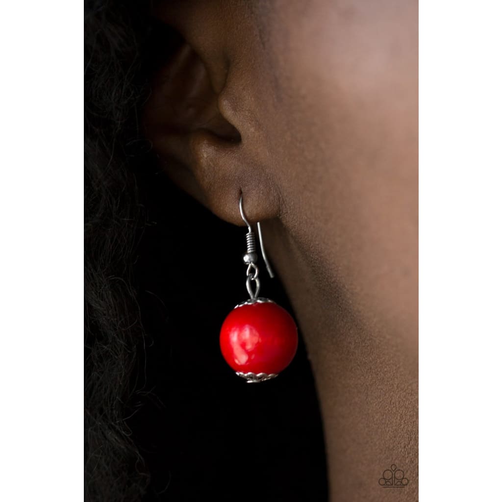 Wood Jewelry - Paparazzi Caribbean Cover Girl - Red - paparazzi jewelry image