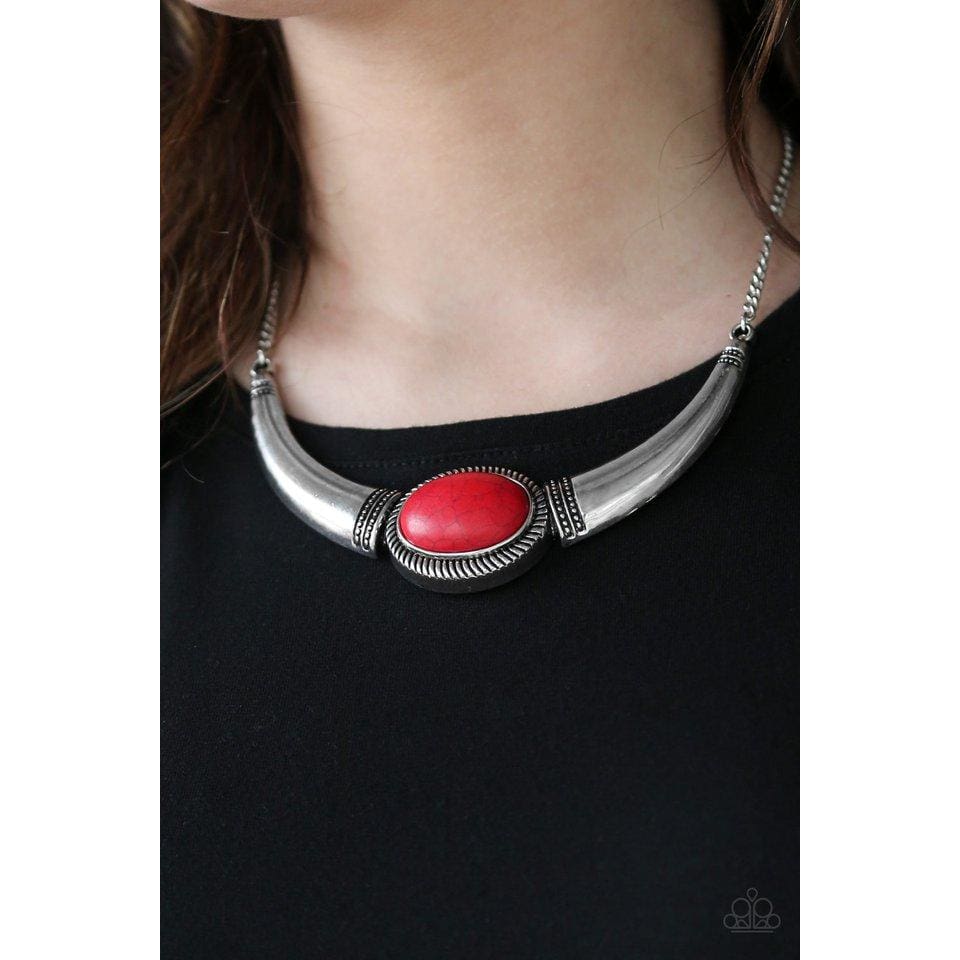 Paparazzi Cause A STEER - Red Necklace - Pusher P