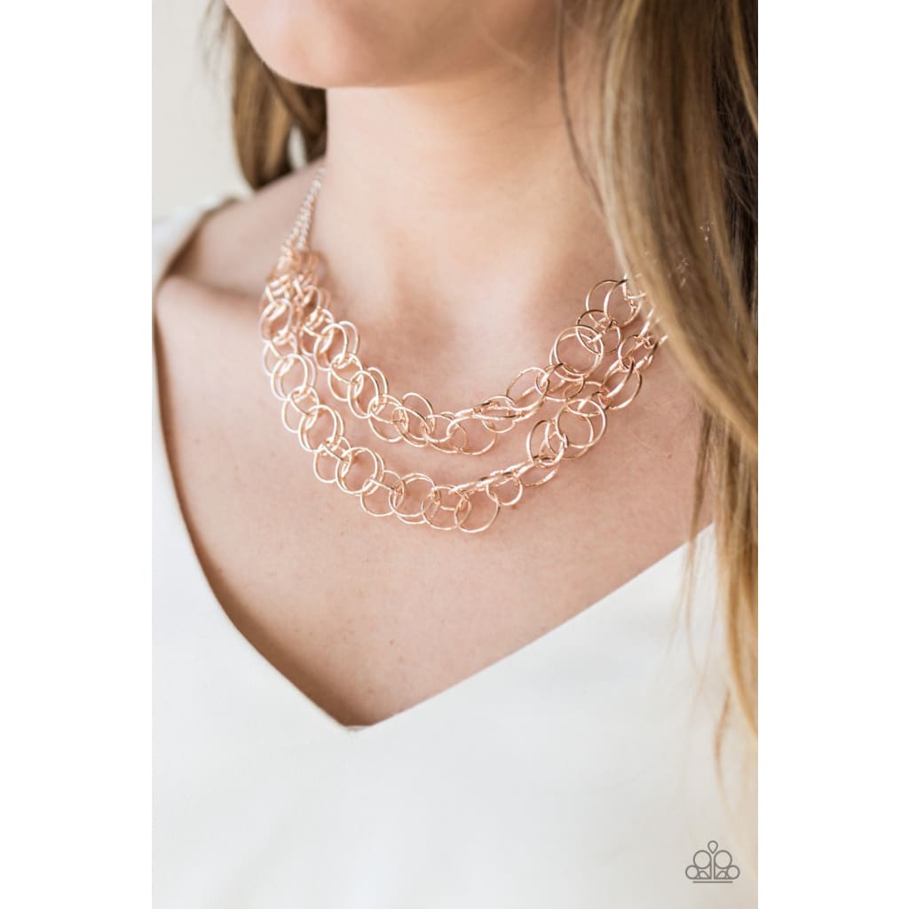 Paparazzi Circus Tent Tango - Rose Gold Necklace
