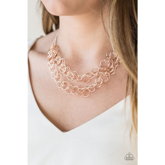 Paparazzi Circus Tent Tango - Rose Gold Necklace