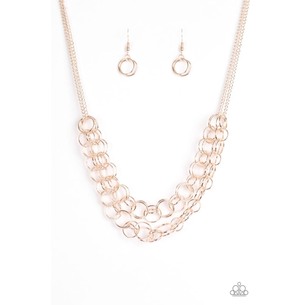 Paparazzi Circus Tent Tango - Rose Gold Necklace