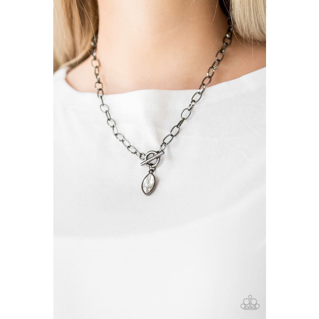 Paparazzi Club Sparkle - Black/Gunmetal Necklace
