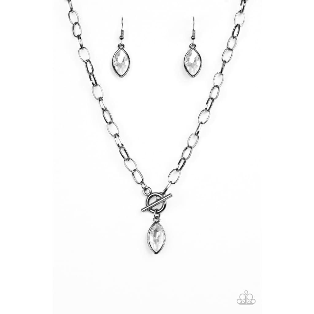 Paparazzi Club Sparkle - Black/Gunmetal Necklace