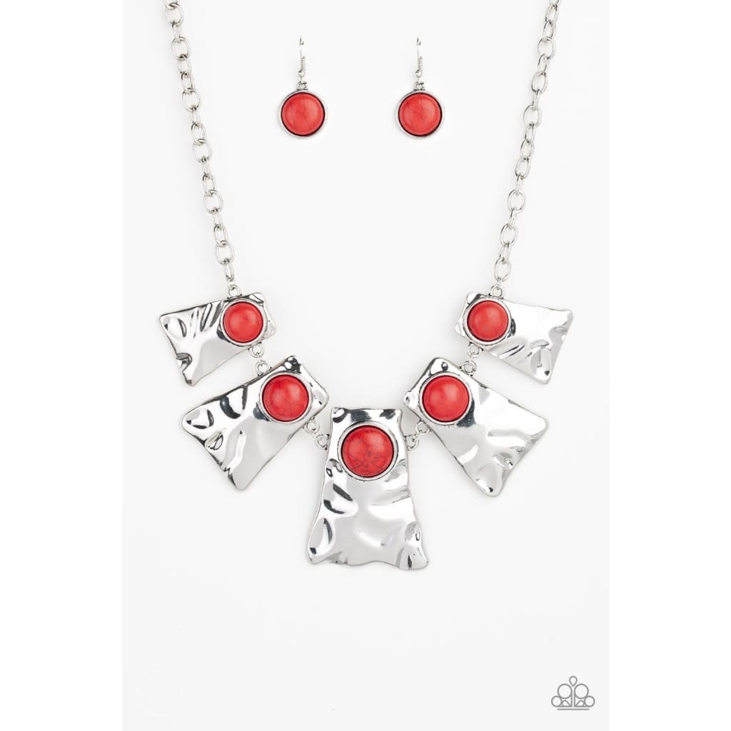 Paparazzi Cougar - Red Necklace