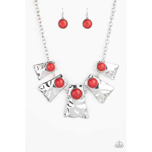 Paparazzi Cougar - Red Necklace