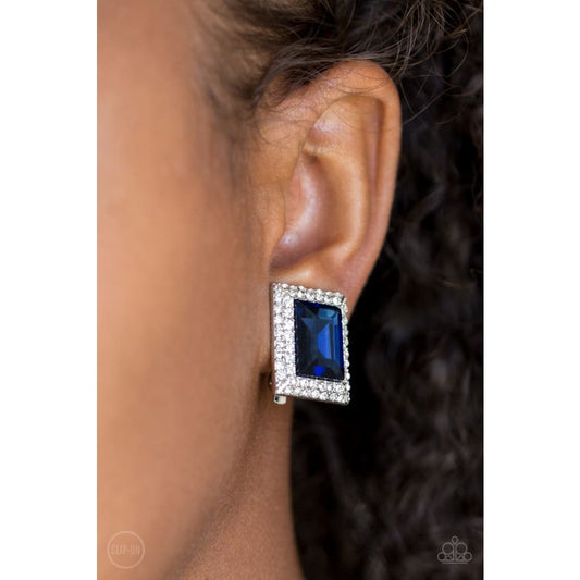 Paparazzi Crowned Couture - Blue Clip-On