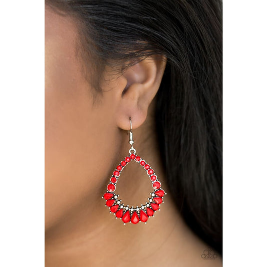 Paparazzi Crystal Waters - Red Earrings