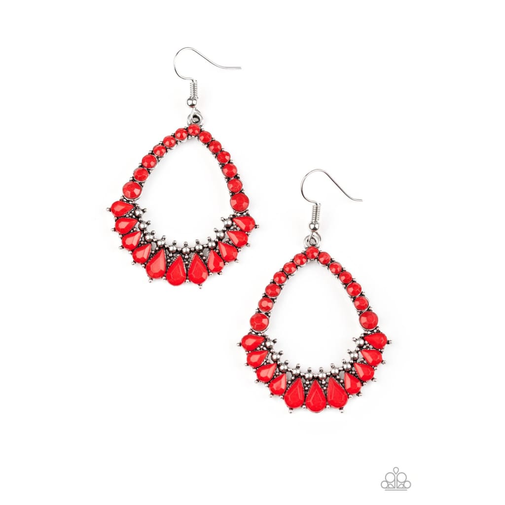 Paparazzi Crystal Waters - Red Earrings