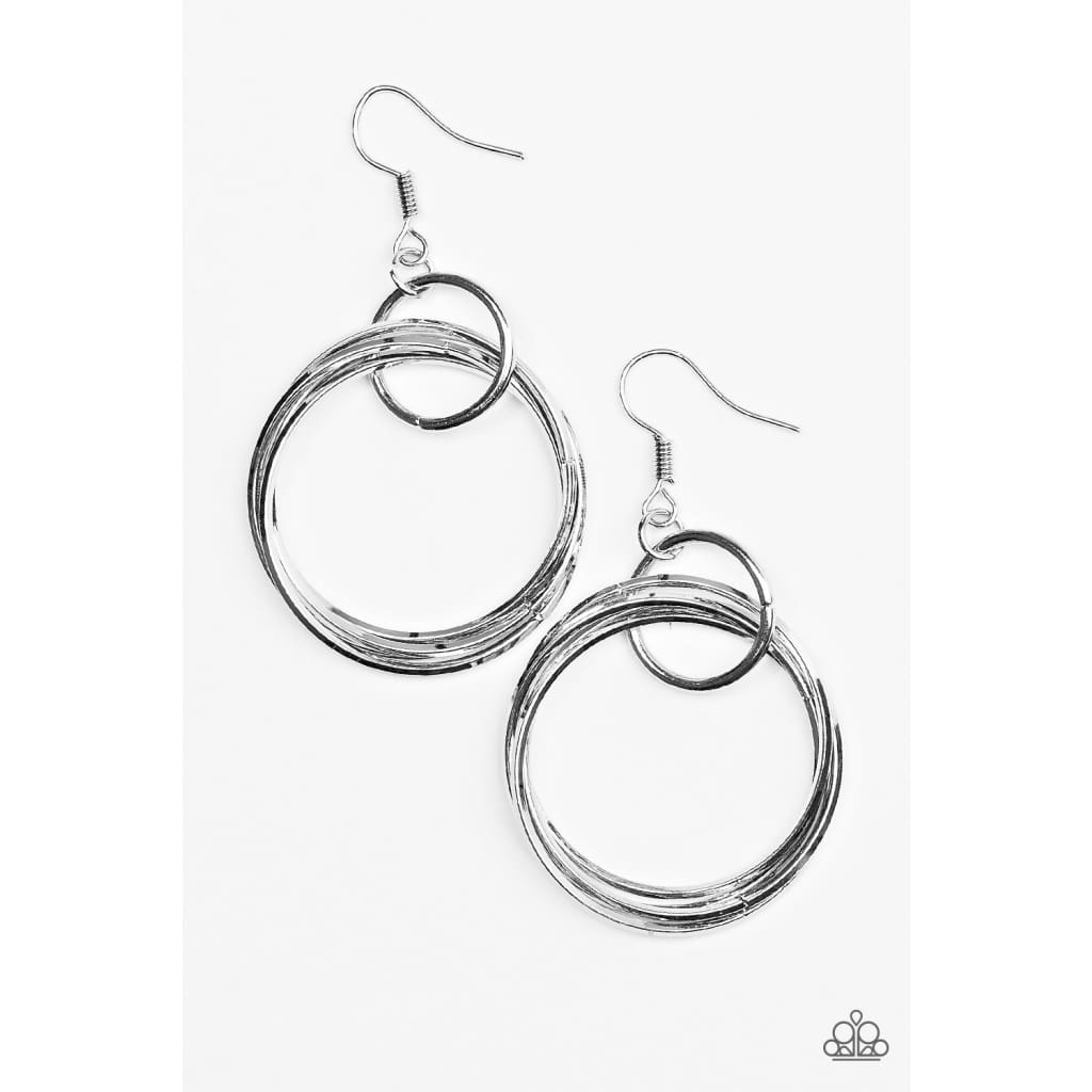 Paparazzi Dizzying Dynamics - Silver Earring-Paparazzi Jewelry Images