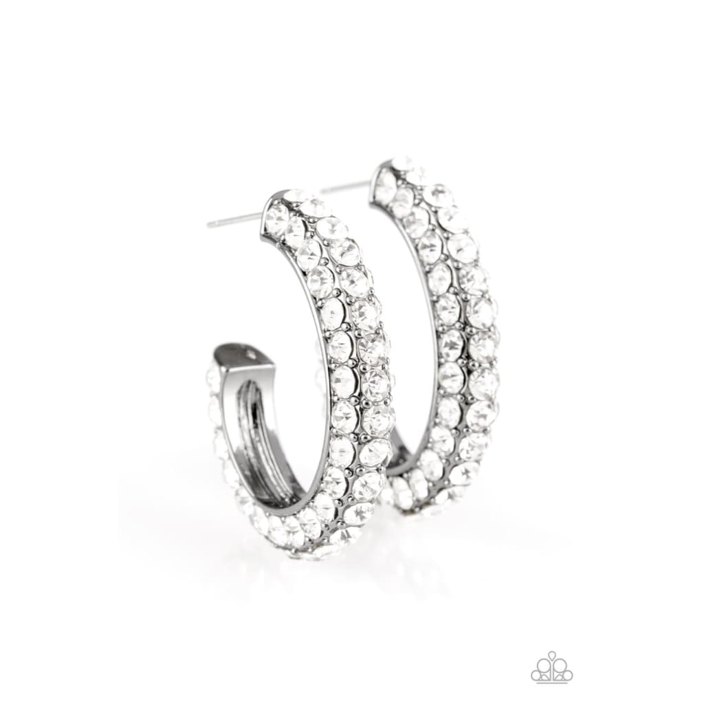 Paparazzi Dont Mind The STARDUST - Black/Gunmetal Earrings