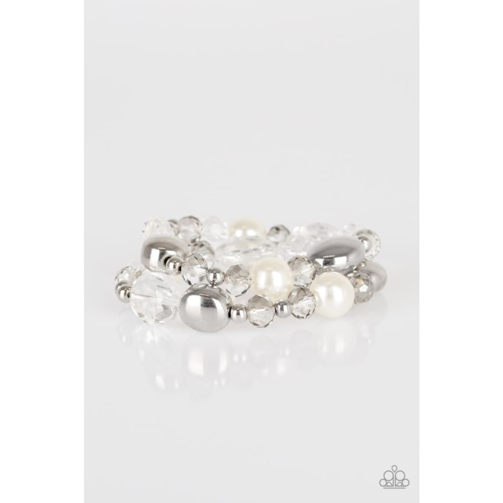 Paparazzi Downtown Dazzle - White Bracelets