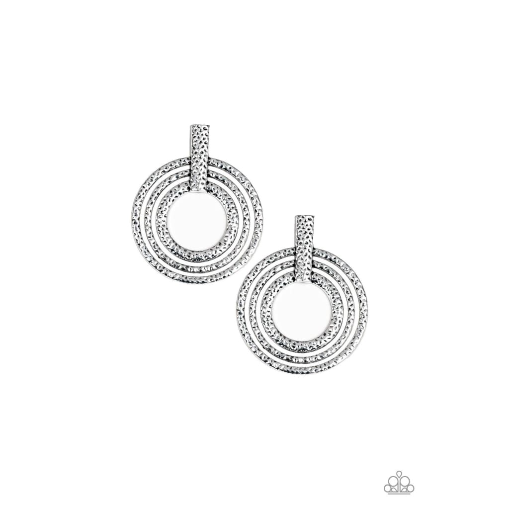 Paparazzi Ever Elliptical Silver Earrings