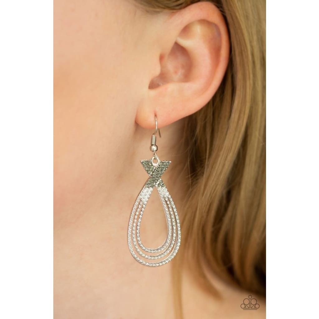 Paparazzi Fair FAME - Silver Earrings