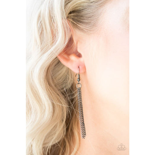Paparazzi Fiercely Fall - Black Pendant Necklace