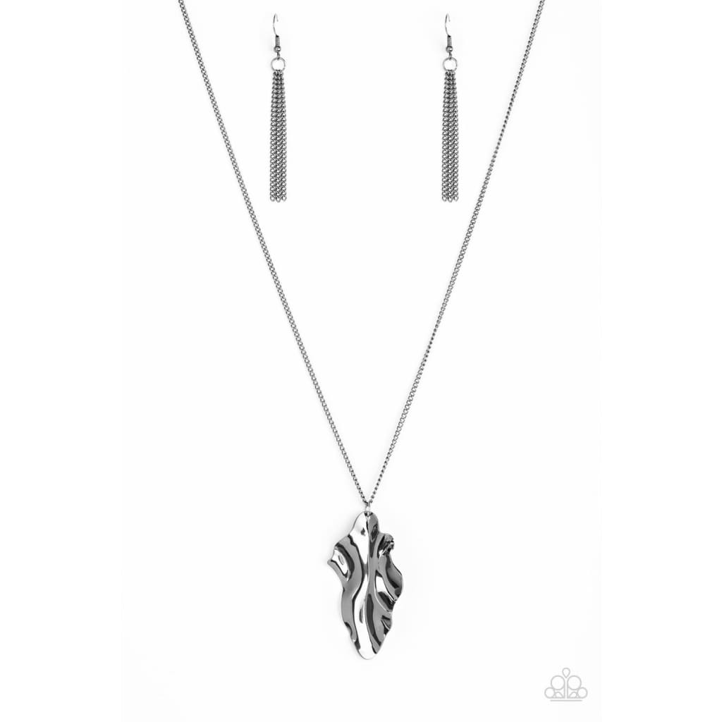 Paparazzi Fiercely Fall - Black Pendant Necklace