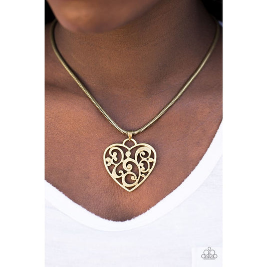 Paparazzi FILIGREE Your Heart With Love - Brass