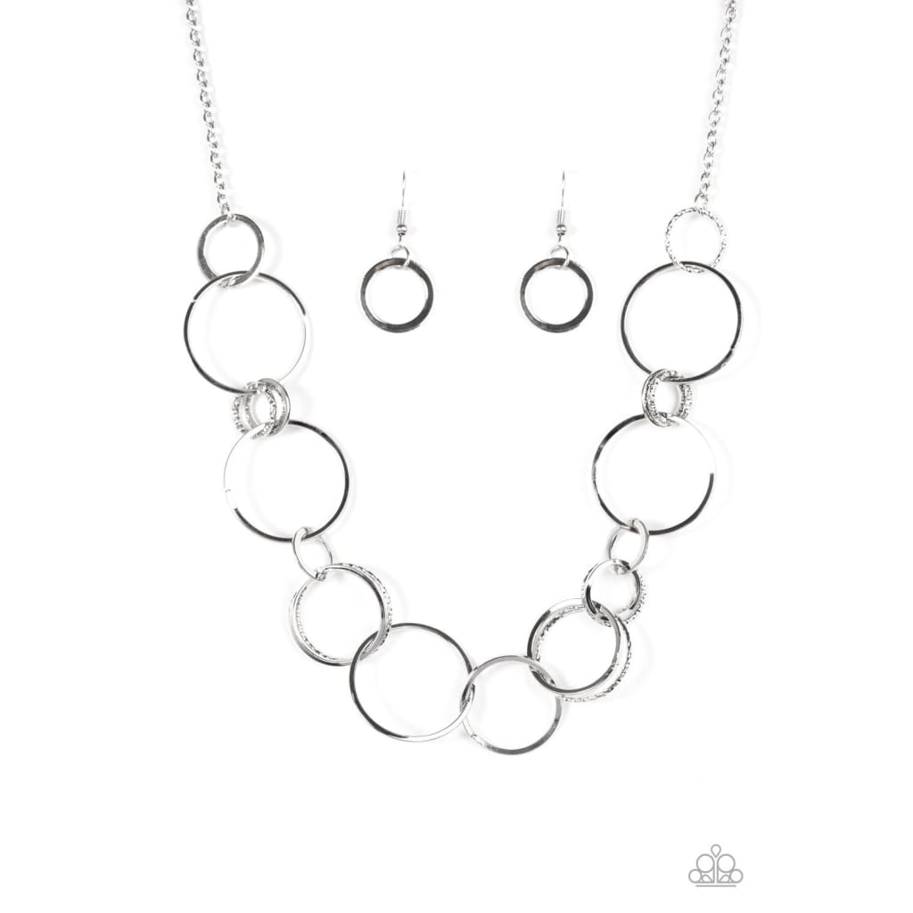 Paparazzi Follow The RINGLEADER - Silver Necklaces